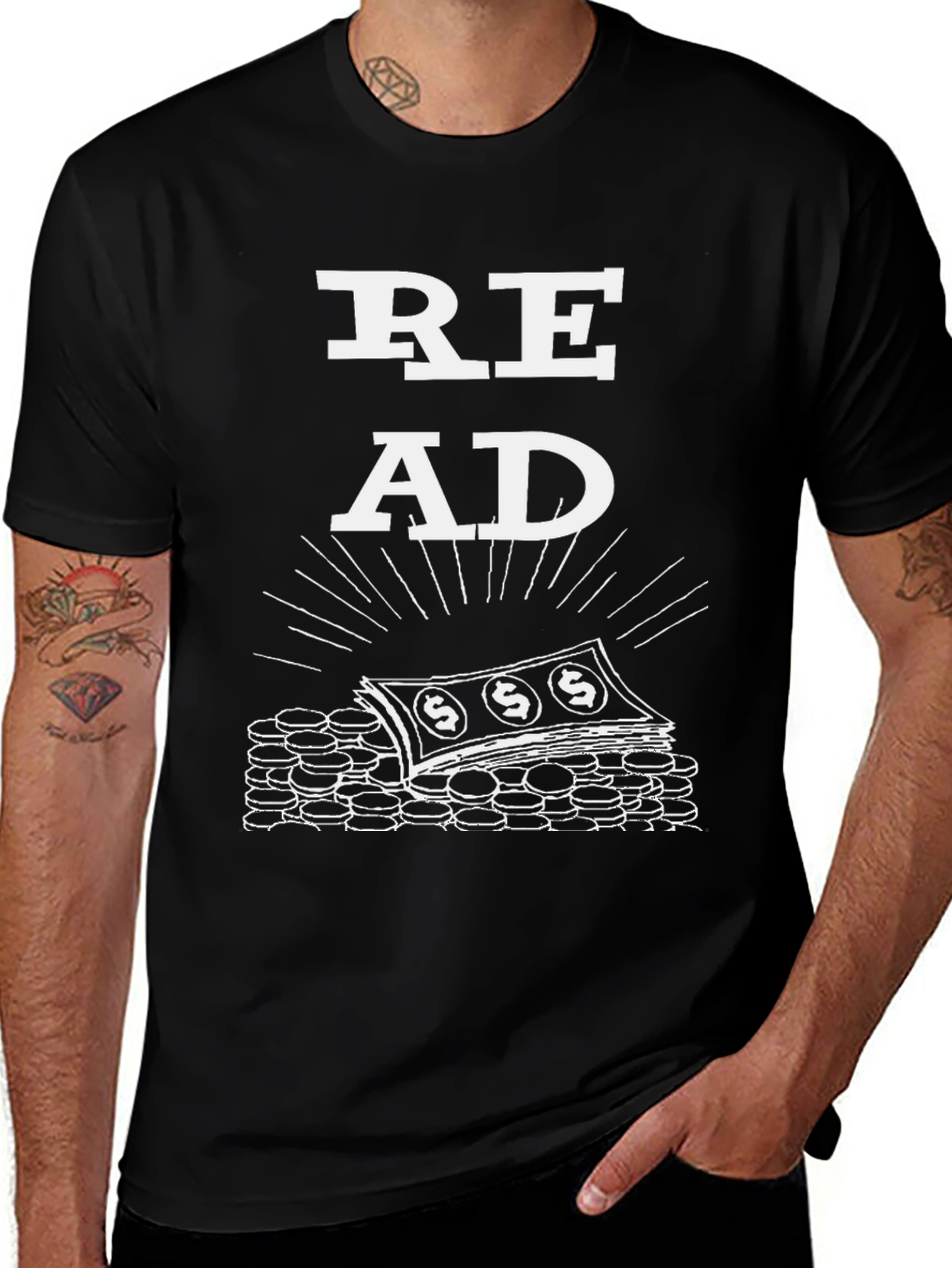 Read and Get Rich T-Shirt - Black Cotton Graphic Tee