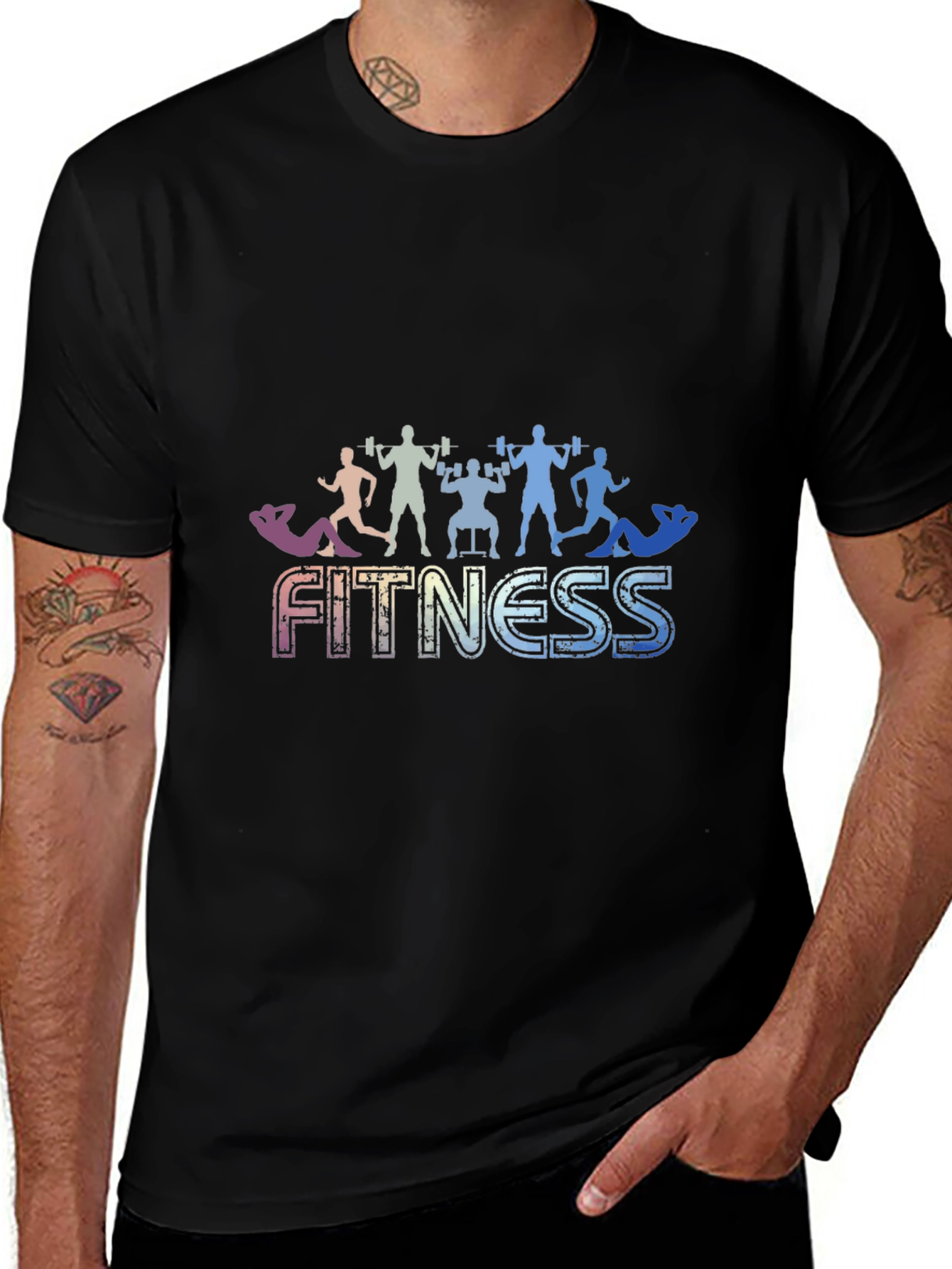 Variant 4 of Fitness Graphic Black T-Shirt