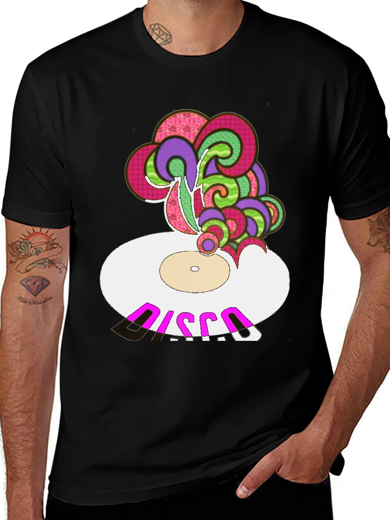 Variant 11 of Retro Disco Record T-Shirt