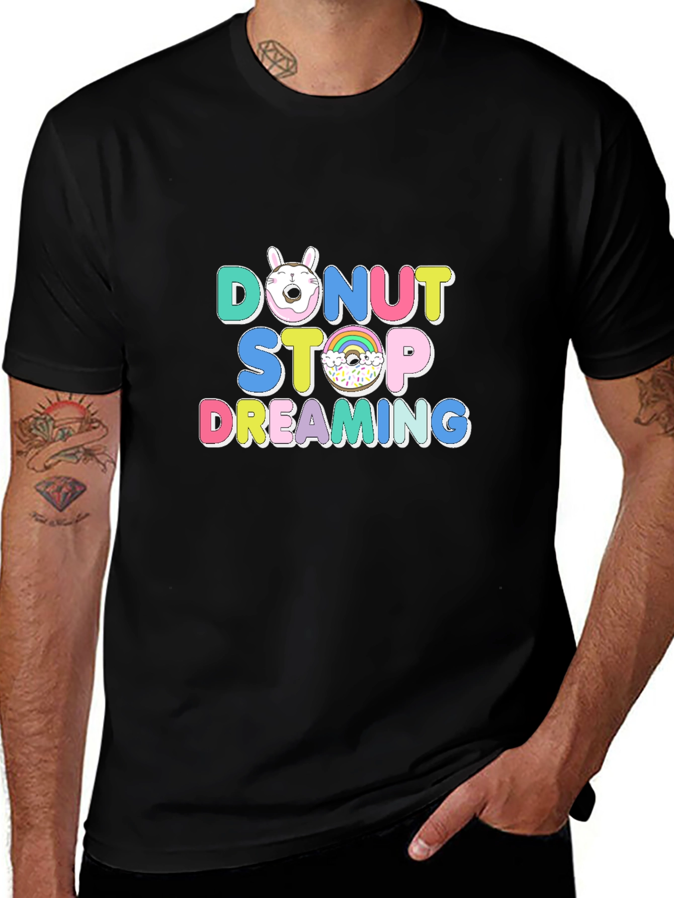 Variant 24 of Donut Stop Dreaming Black Graphic T-Shirt
