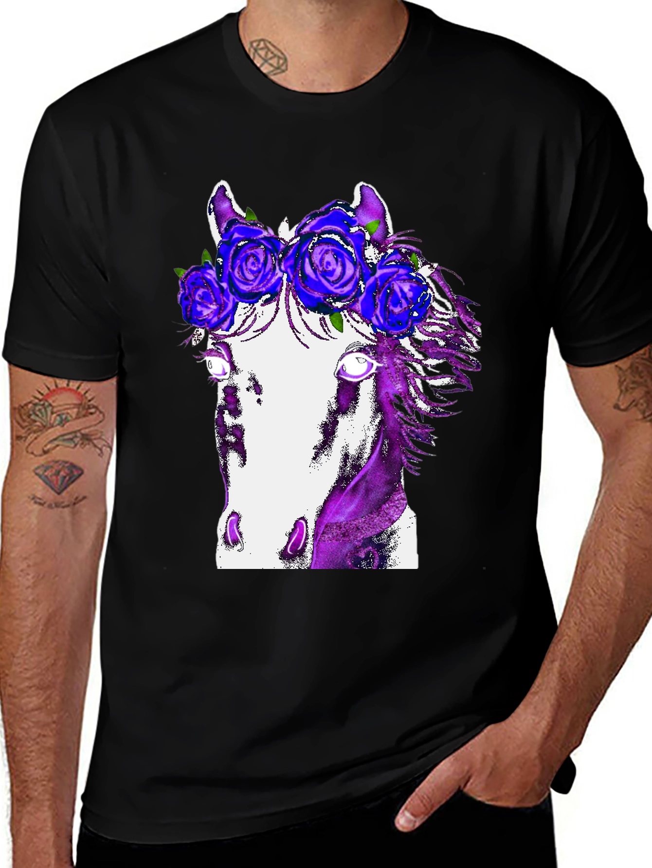 Variant 9 of Floral Crown Horse T-Shirt