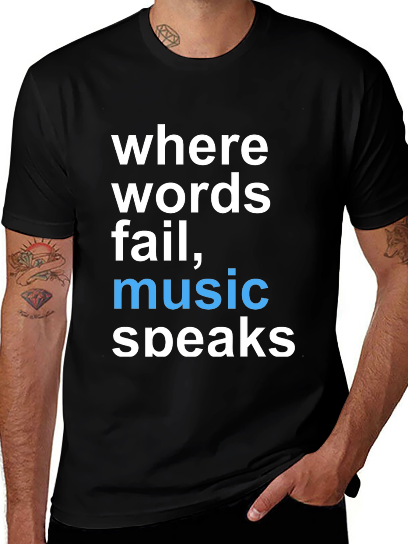 Variant 28 of Where Words Fail, Music Speaks Graphic Tee
