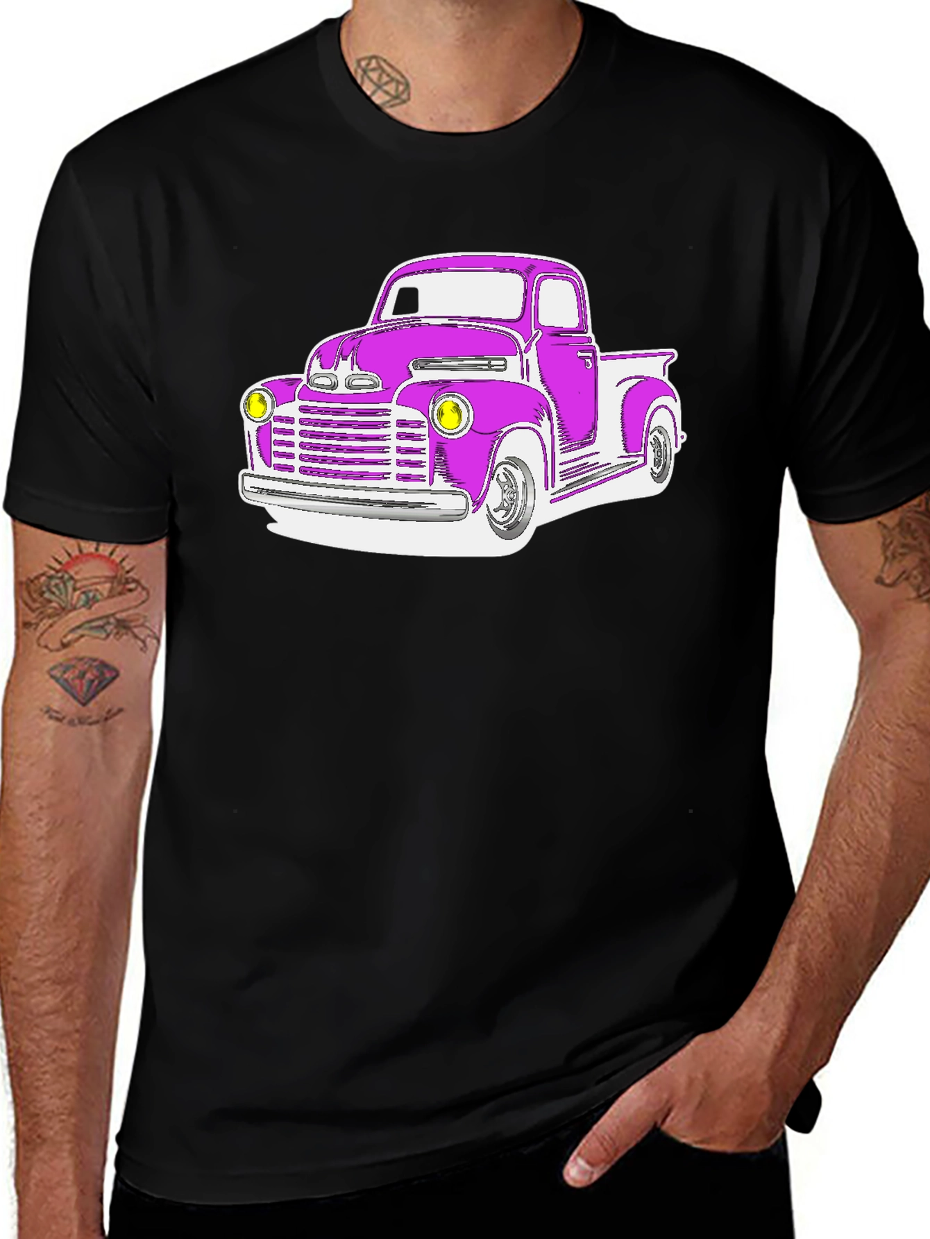 Variant 20 of Classic Purple Truck Graphic Tee - Retro Style