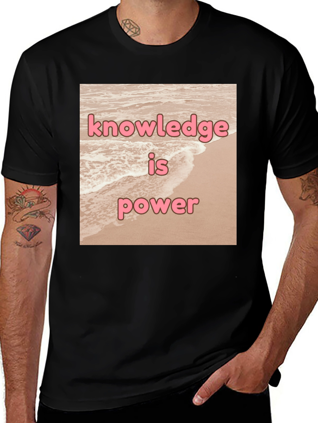 Variant 25 of Knowledge is Power Black T-Shirt