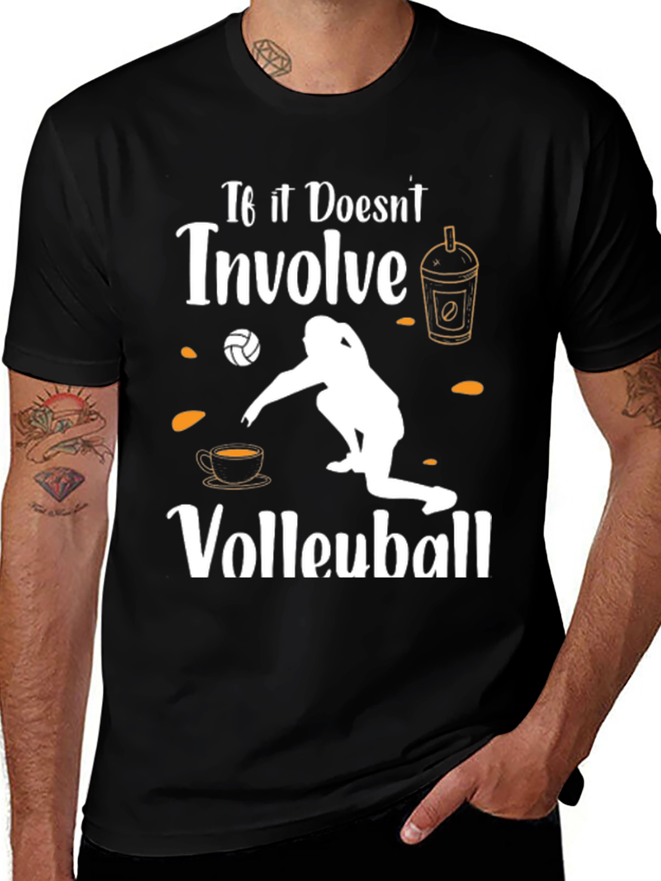 Variant 7 of Volleyball and Coffee T-Shirt