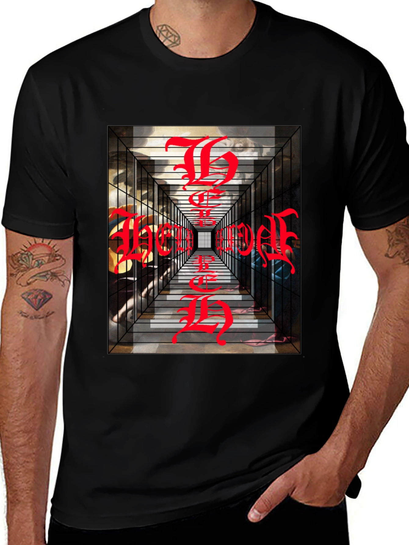 Variant 12 of Edgy Graphic Tee: Infinite Tunnel Design