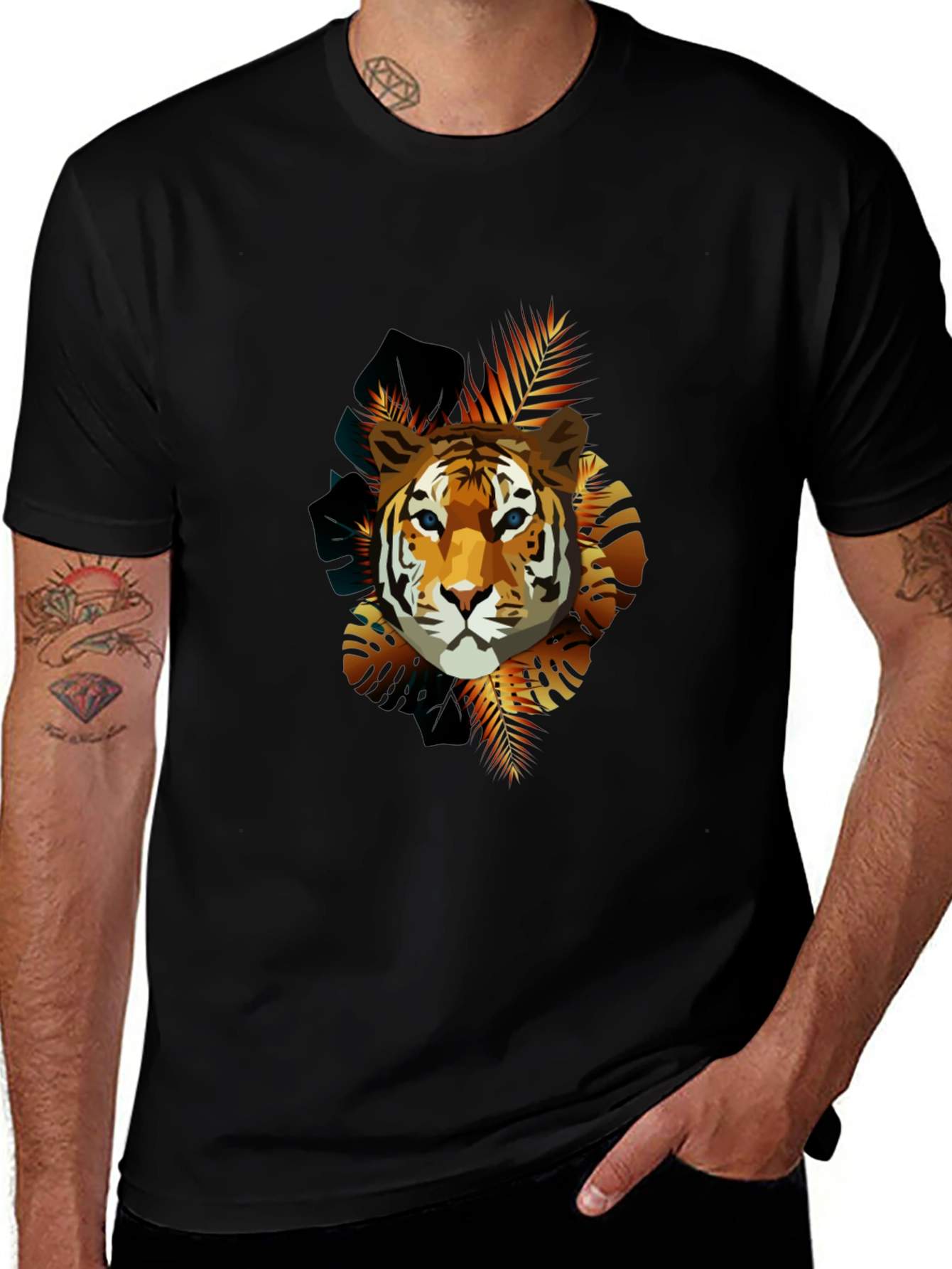 Variant 4 of Tiger Graphic Tee - Stylish Men's Black T-Shirt