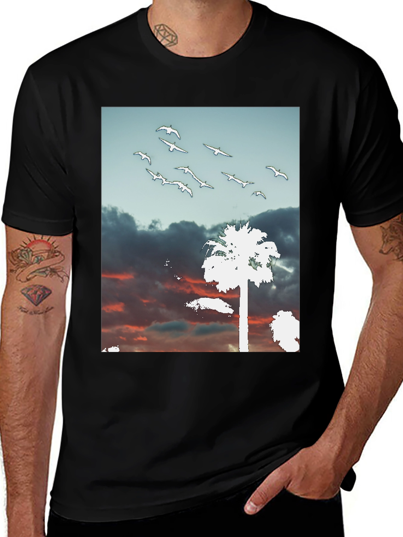 Variant 25 of Sunset Palm Tree Graphic T-Shirt