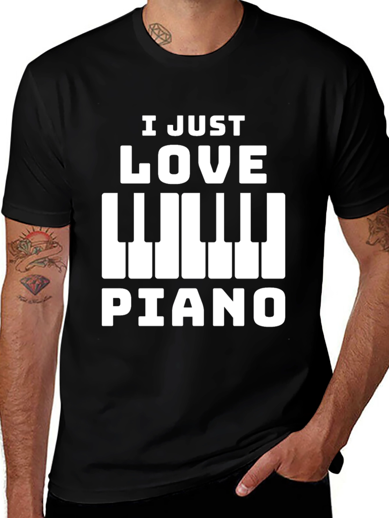 Variant 30 of I Just Love Piano Graphic T-Shirt