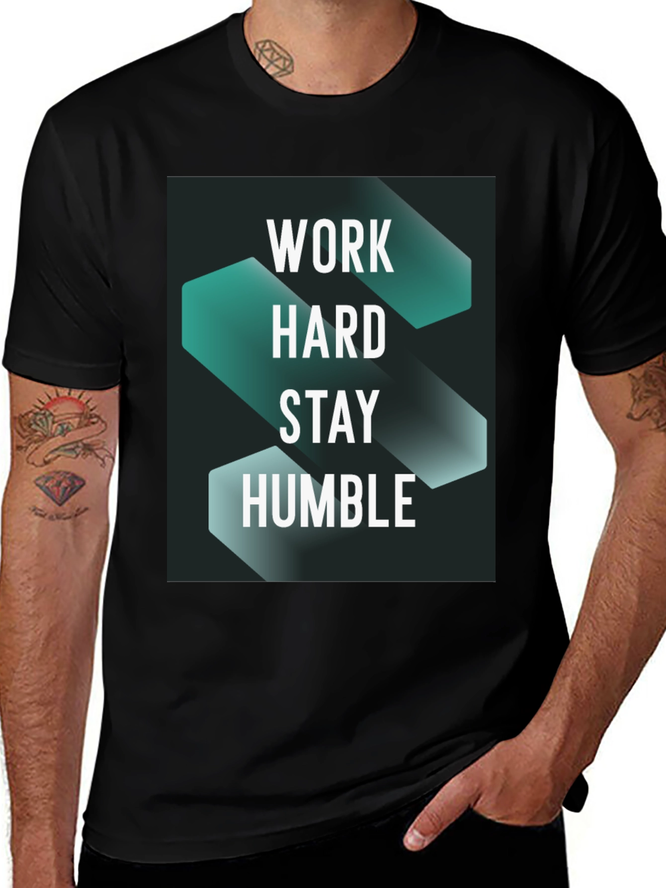 Variant 27 of Work Hard Stay Humble Graphic Tee
