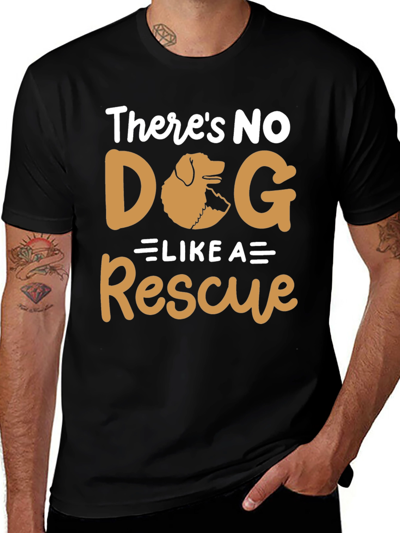 Black Rescue Dog T-Shirt - Unisex Graphic Tee main image