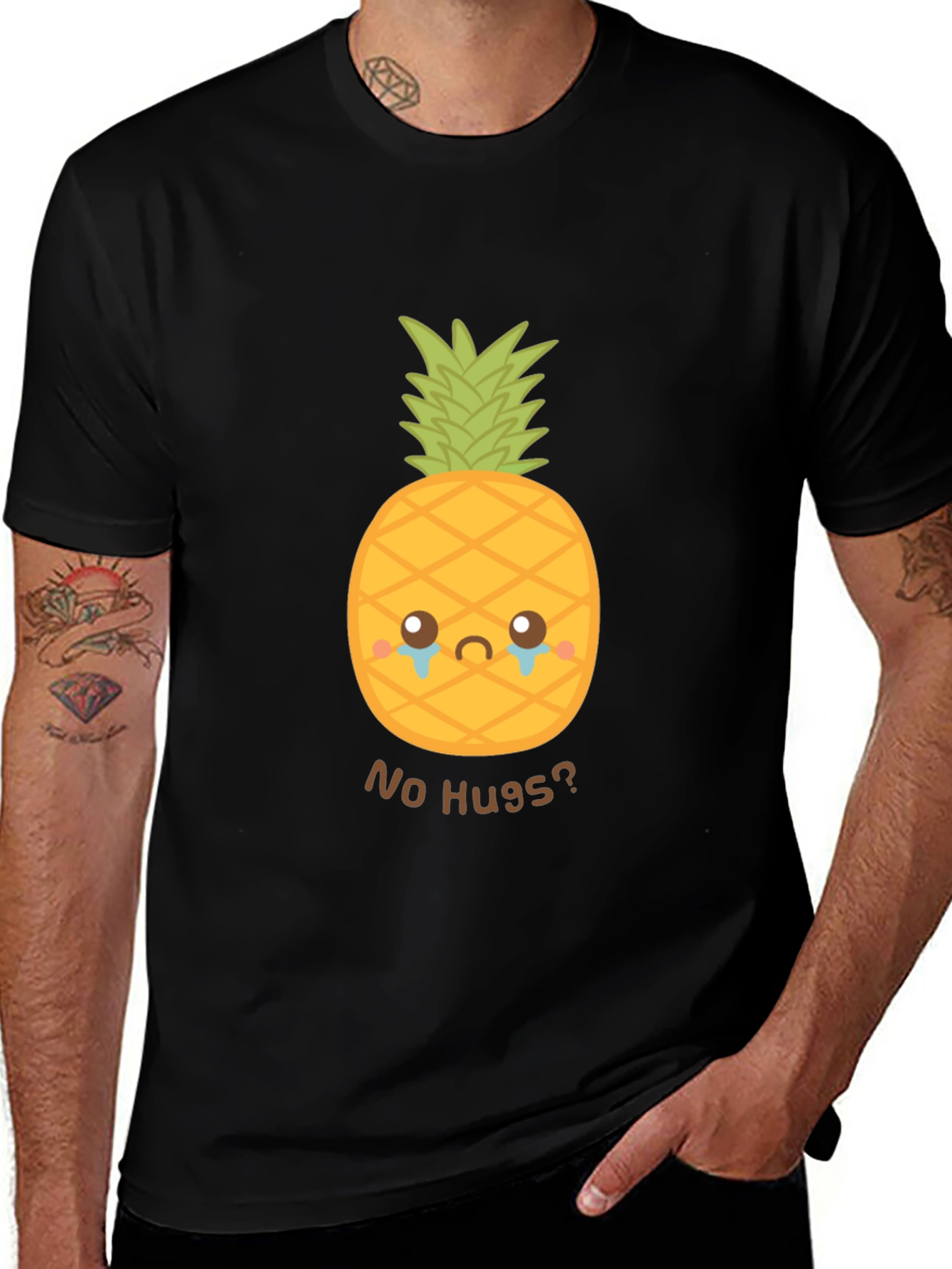 Variant 8 of Sad Pineapple Graphic T-Shirt - No Hugs?