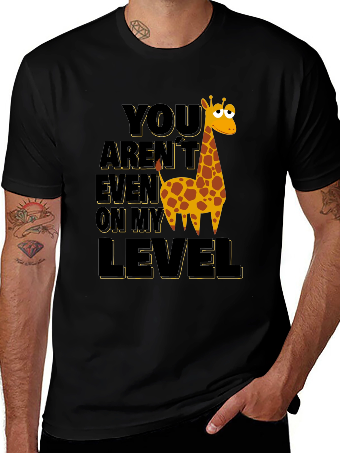 Variant 14 of Giraffe Level T-Shirt - Funny Cartoon Animal Tee