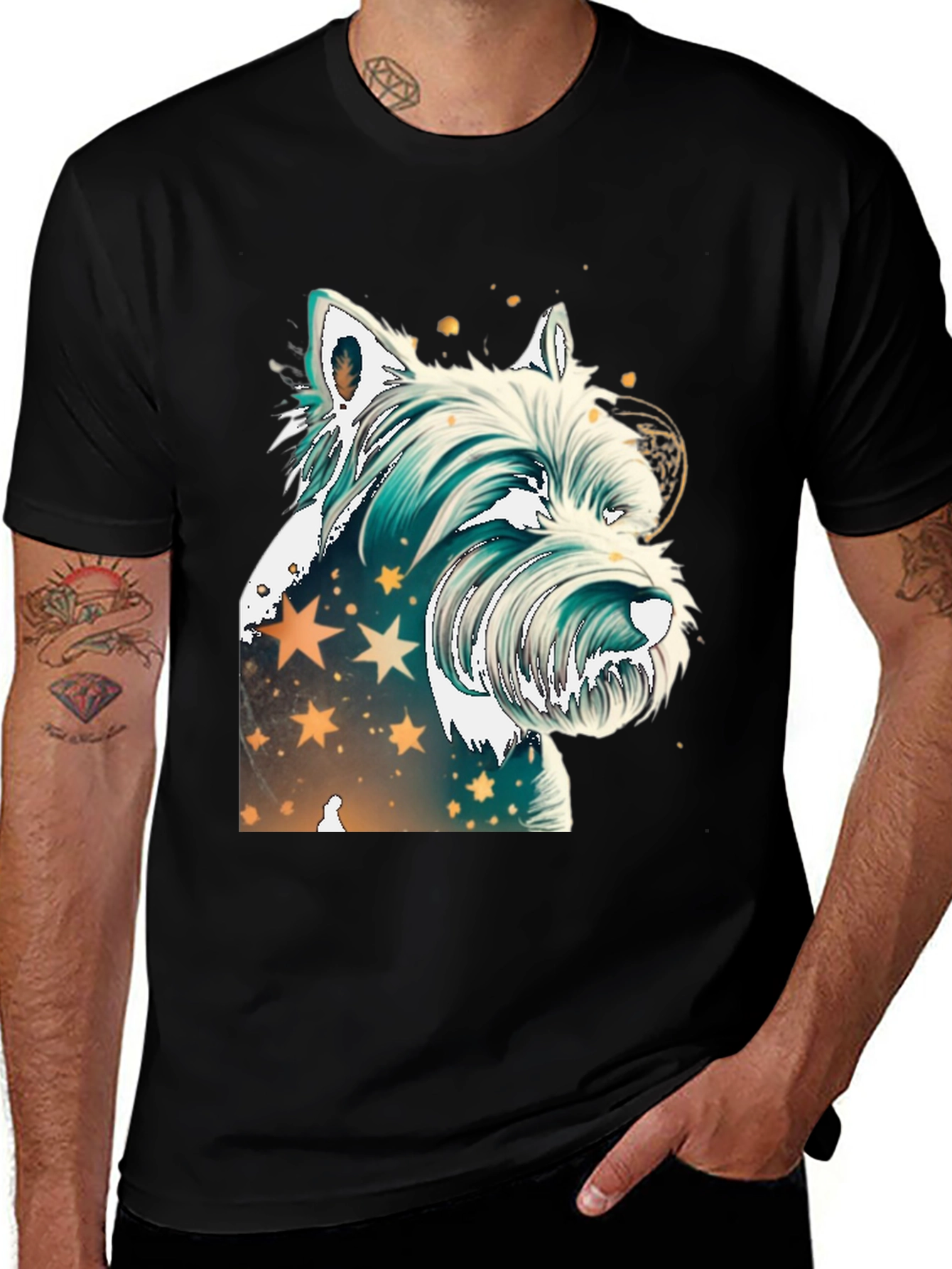 Variant 19 of Westie Dog Graphic Tee - Starry Design