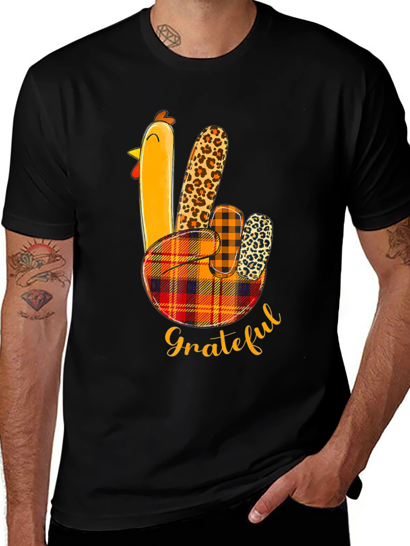 Variant 9 of Thanksgiving Grateful Turkey Hand T-Shirt