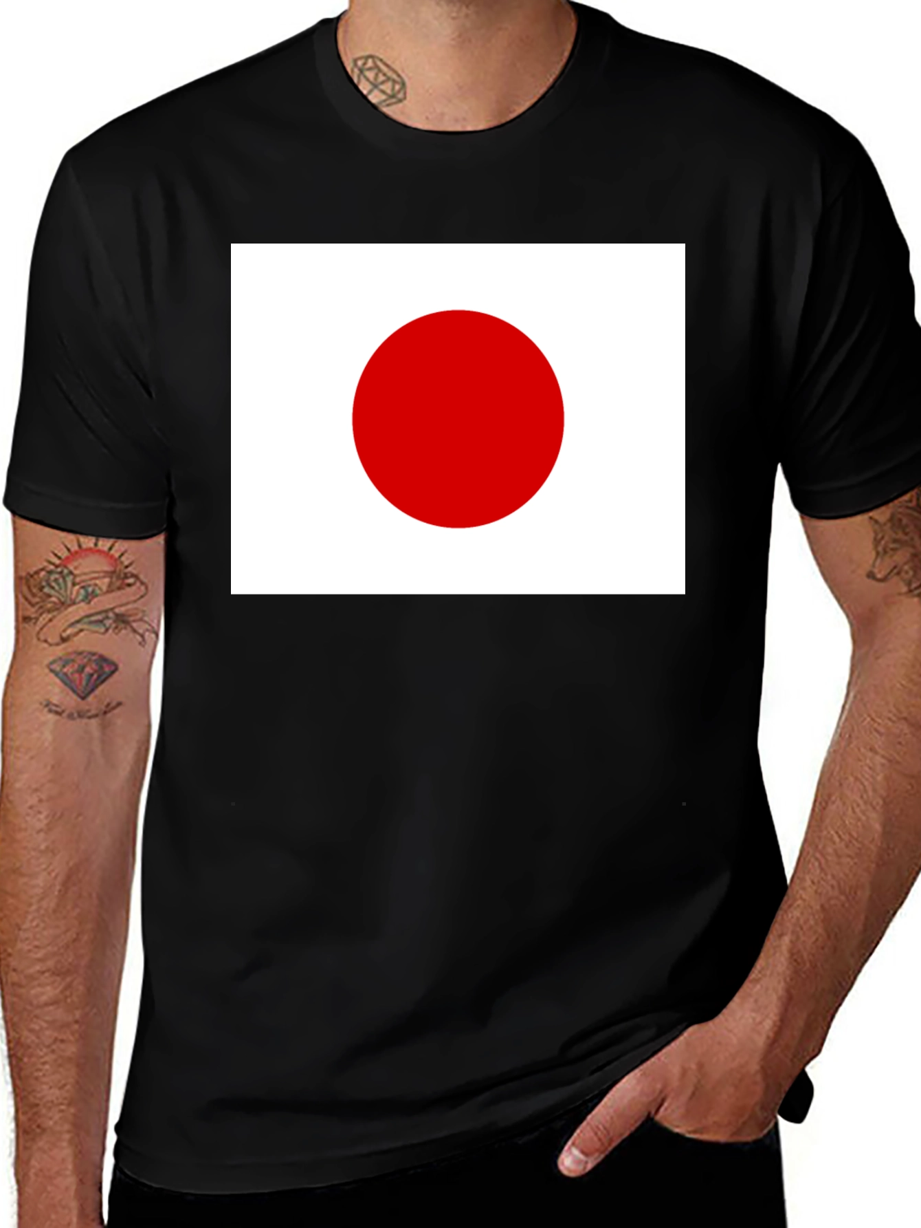 Japan Flag Graphic T-Shirt - Black Cotton Tee