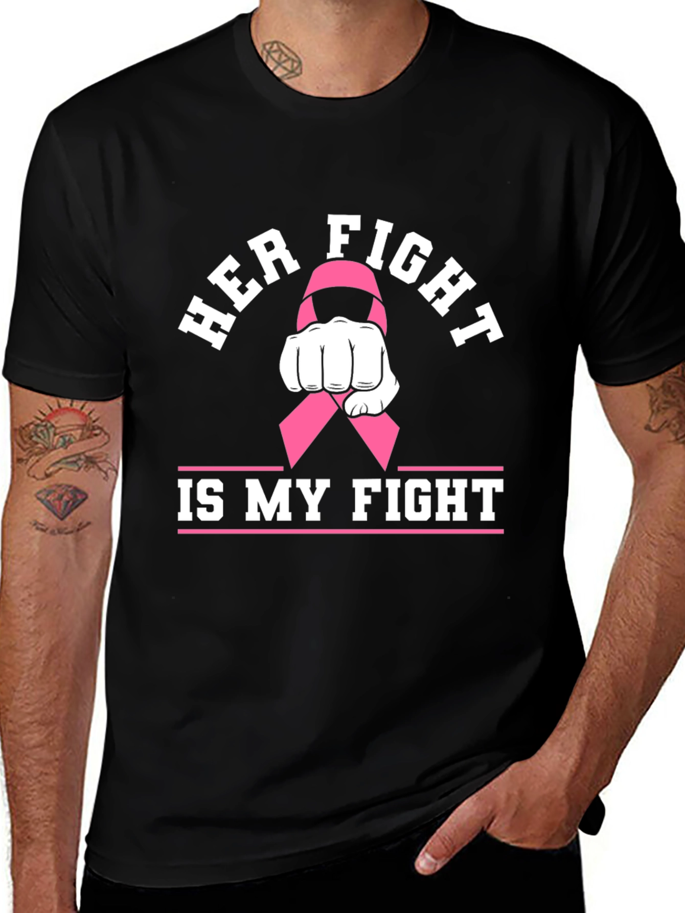 Variant 23 of Her Fight is My Fight Breast Cancer Awareness T-Shirt