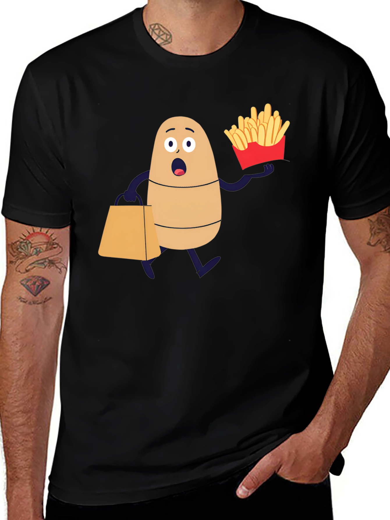 Variant 25 of Funny Potato and Fries Graphic T-Shirt