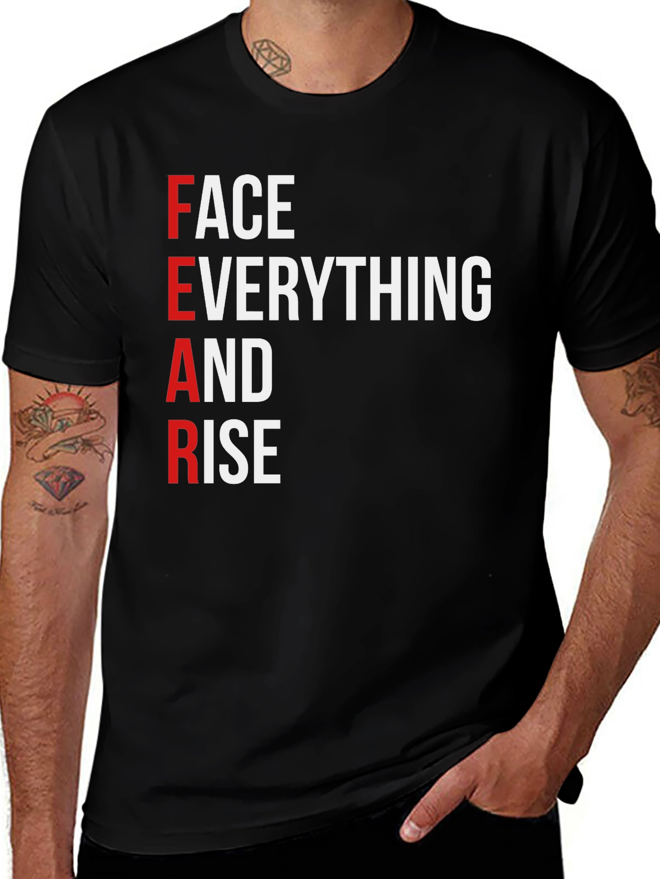 Variant 5 of Motivational 'FEAR' Graphic T-Shirt