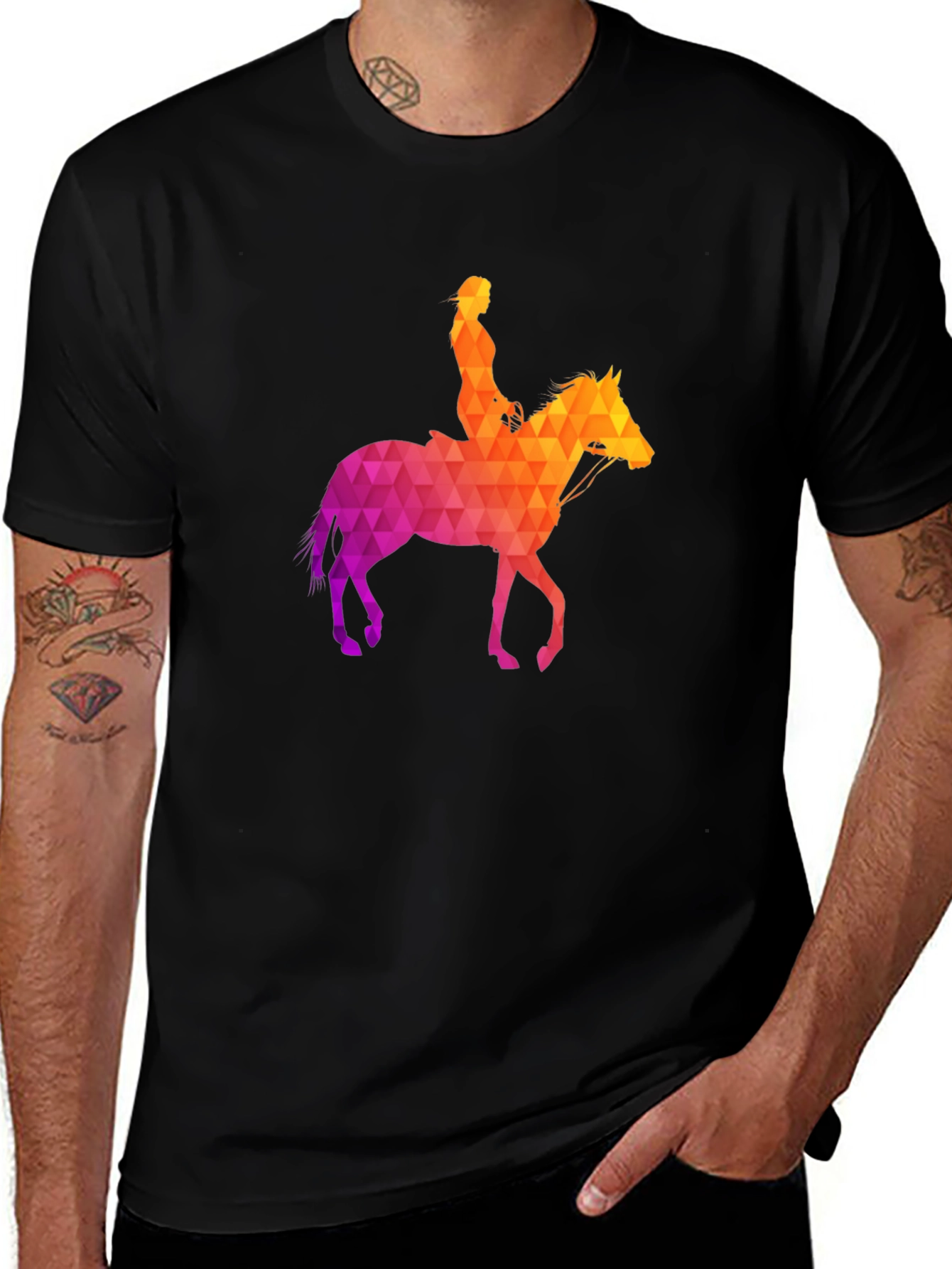 Variant 29 of Geometric Horse Rider T-Shirt