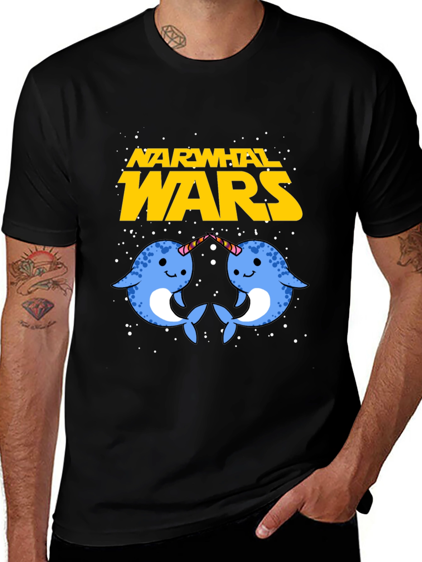 Variant 5 of Narwhal Wars Graphic Tee - Funny Novelty T-Shirt