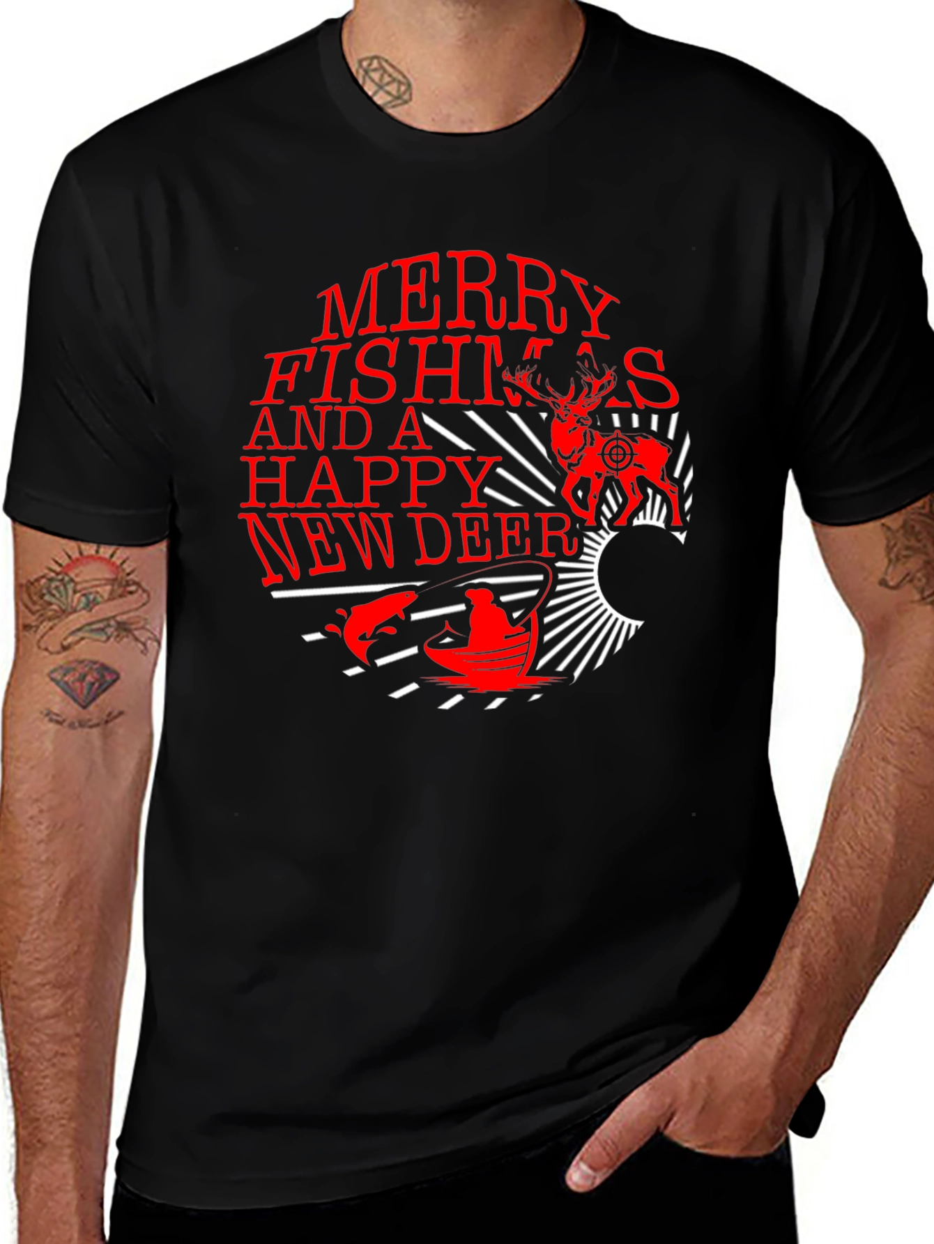 Merry Fishmas and a Happy New Deer T-Shirt