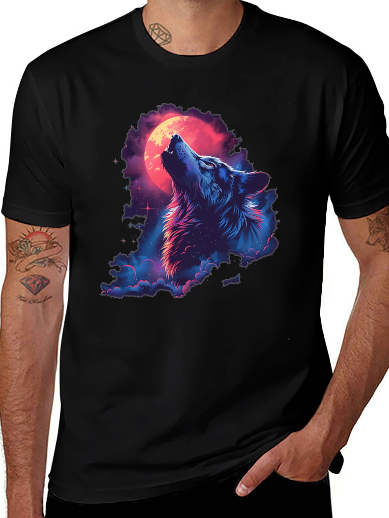 Variant 8 of Wolf Moon Graphic Tee - Midnight Howl T-Shirt