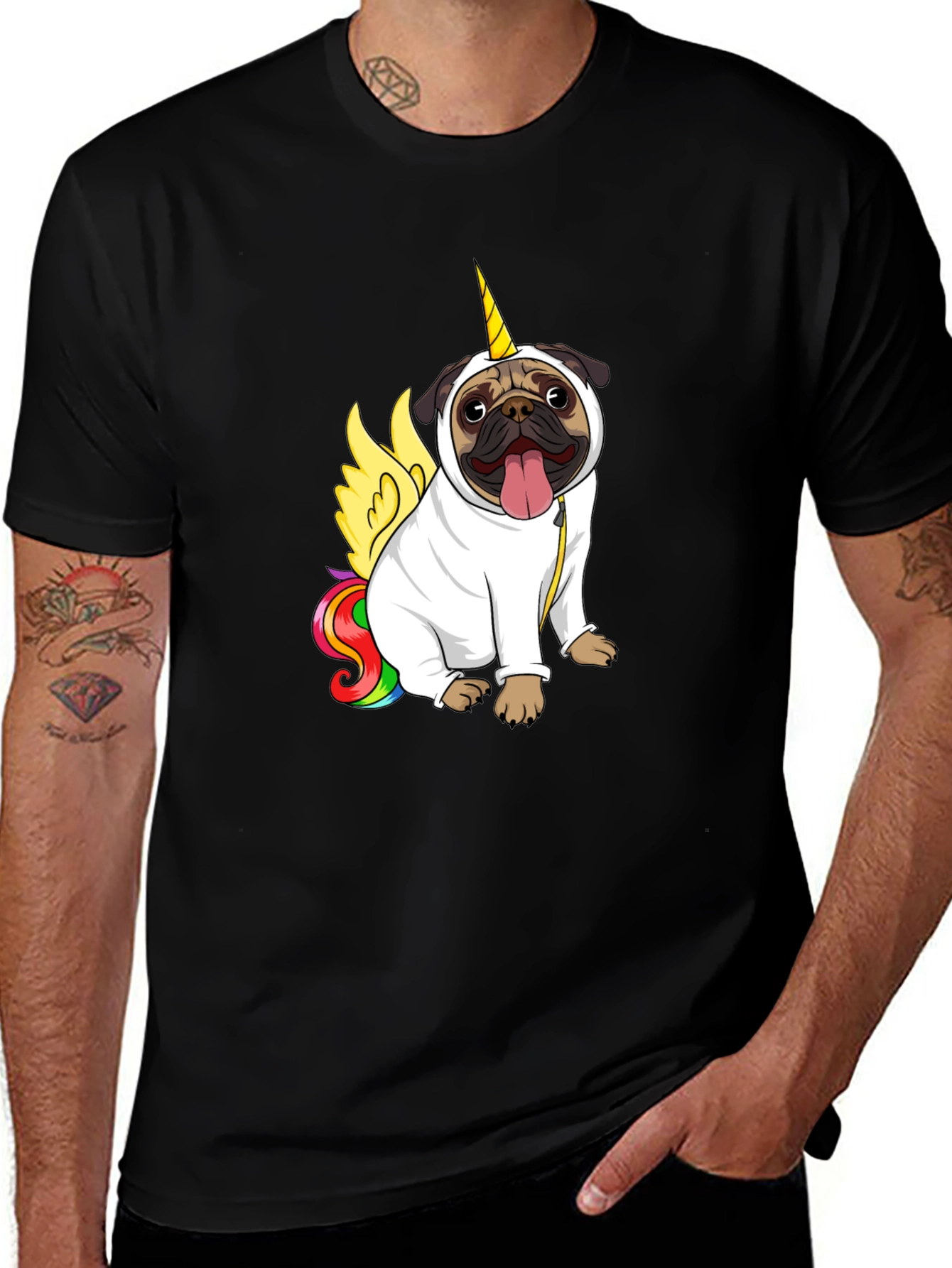 Variant 6 of Unicorn Pug Graphic T-Shirt - Funny Dog Tee