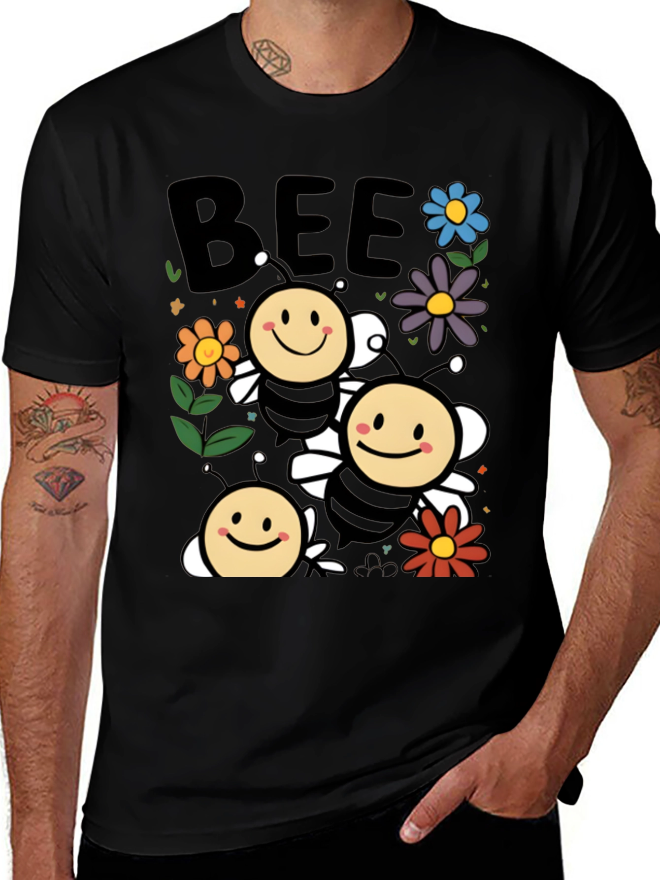 Variant 17 of Cute "Bee" Graphic Tee