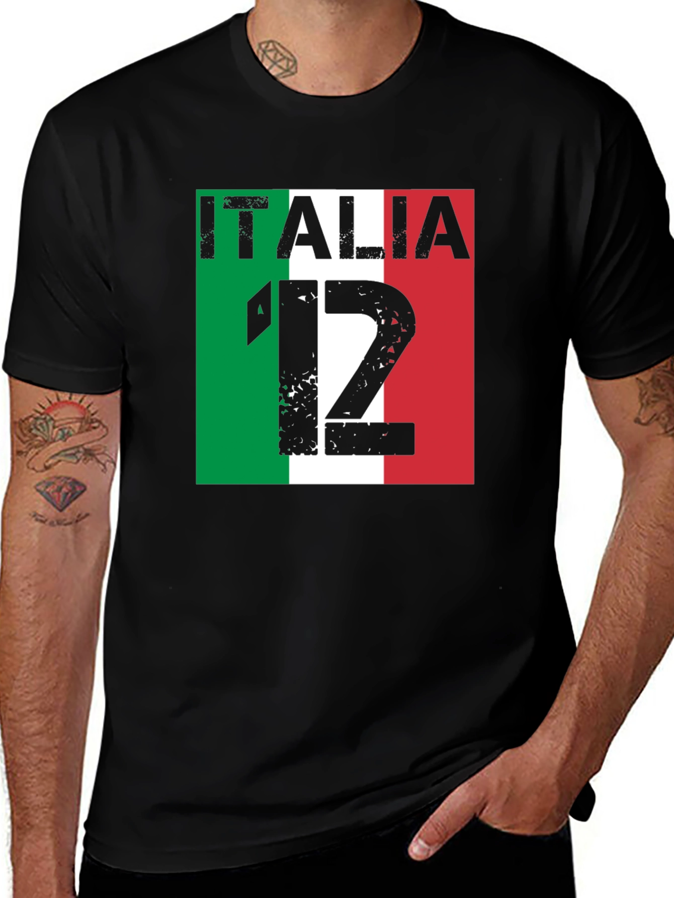 Italia Flag T-Shirt: Number 12 Italian Pride Tee