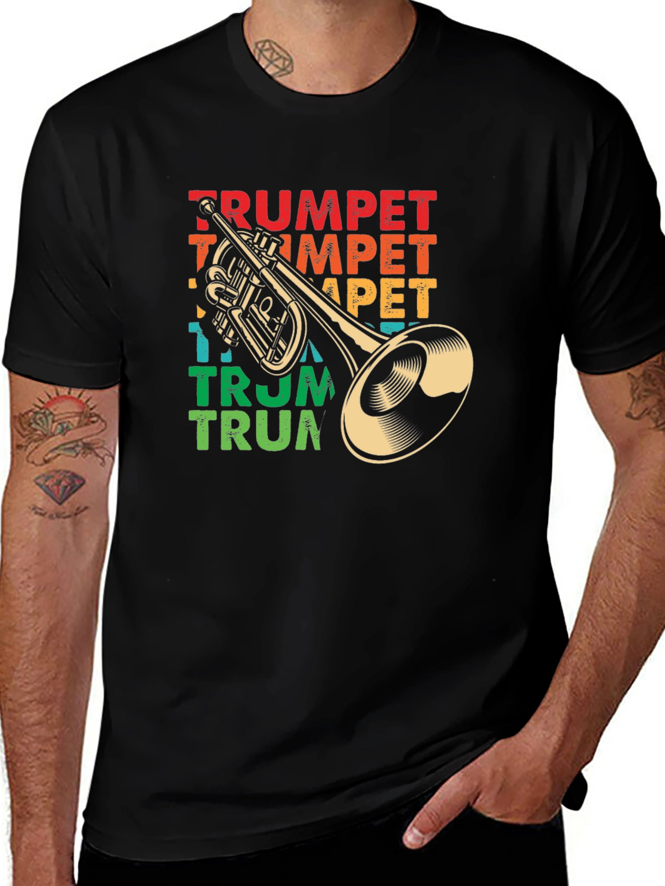 Variant 11 of Retro Trumpet Graphic T-Shirt - Music Lover Tee