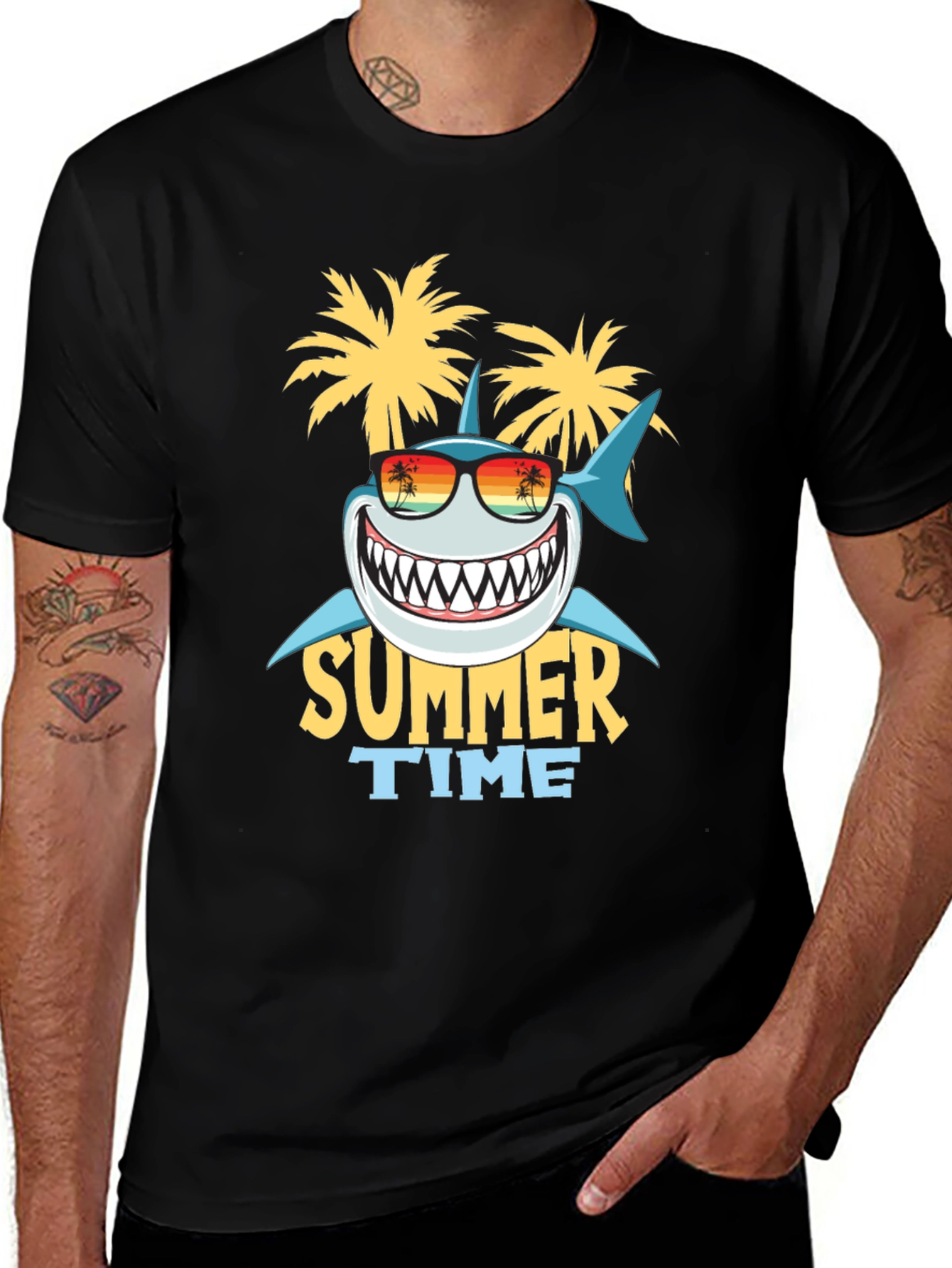 Variant 6 of Summer Time Shark Graphic Tee