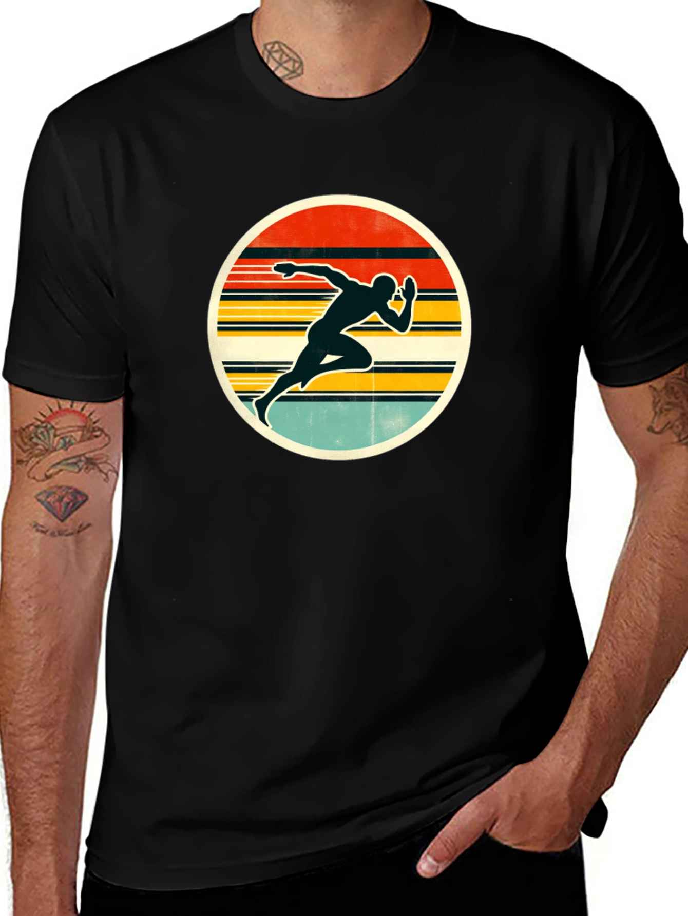 Variant 24 of Retro Runner Graphic Tee - Vintage Style Running Shirt