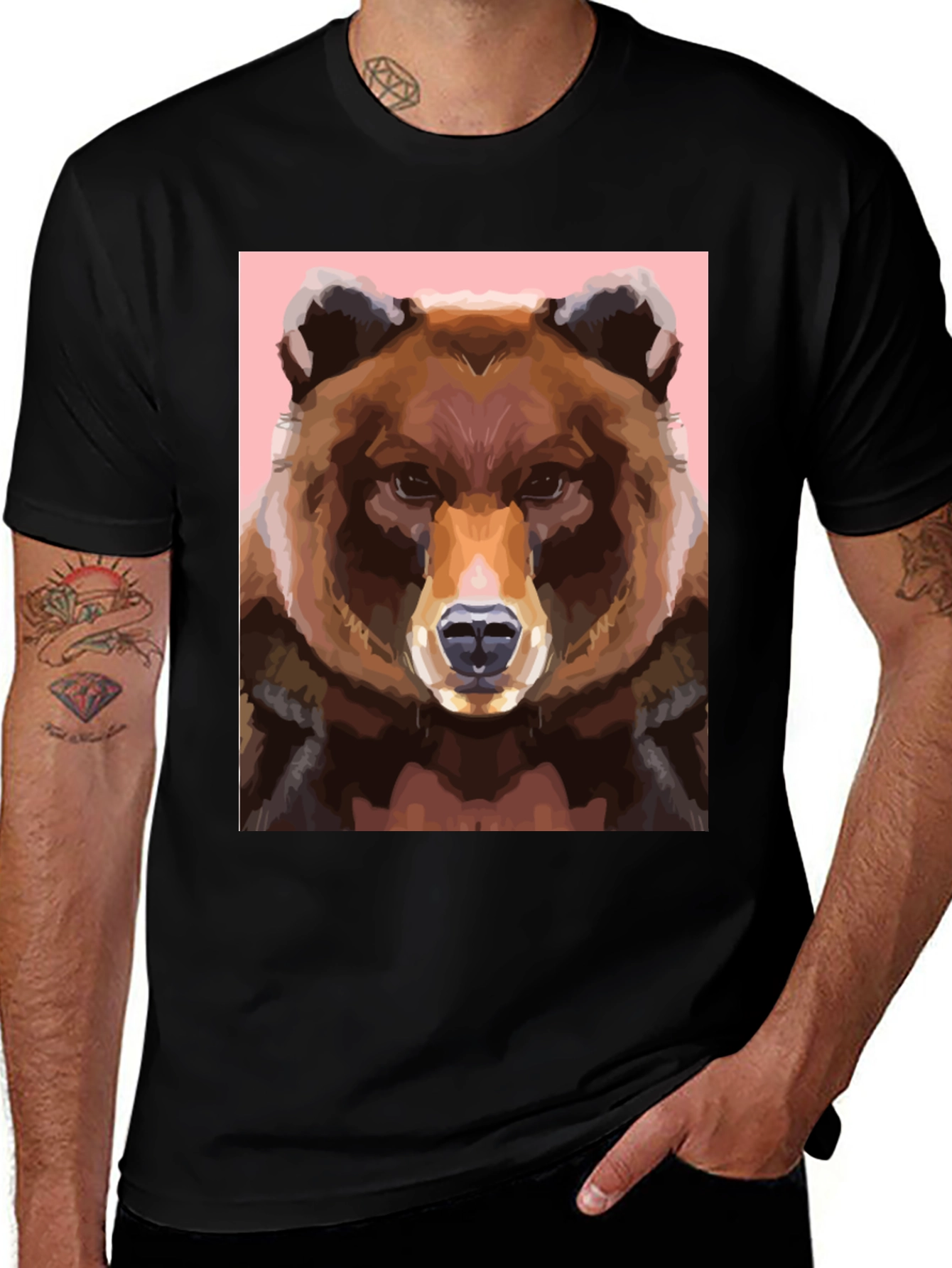 Variant 7 of Bear Graphic Tee - Cool Animal Print Shirt
