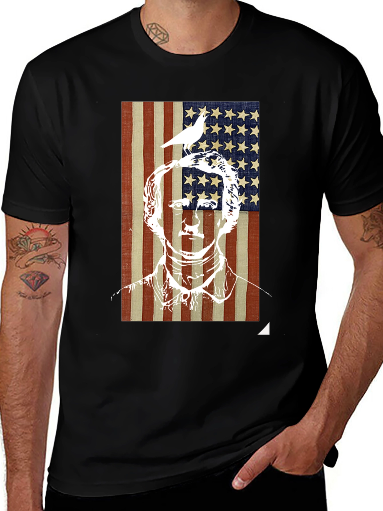 Variant 26 of Patriotic Graphic Tee - US Flag with Bird