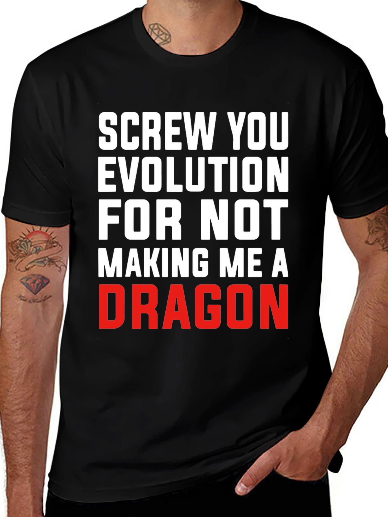 Variant 15 of Funny Evolution Dragon T-Shirt