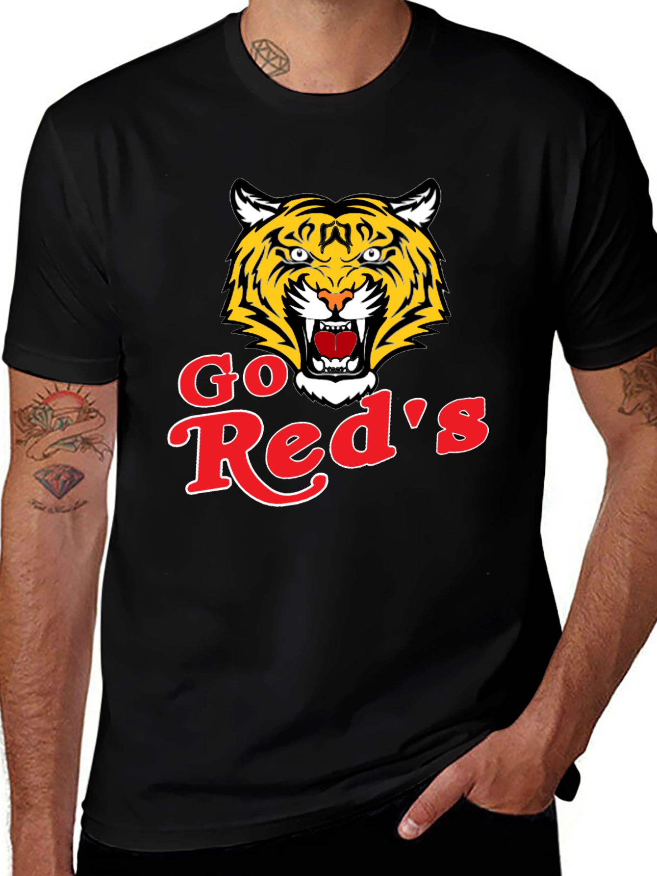 Variant 3 of Go Red's Tiger Graphic Tee - Black