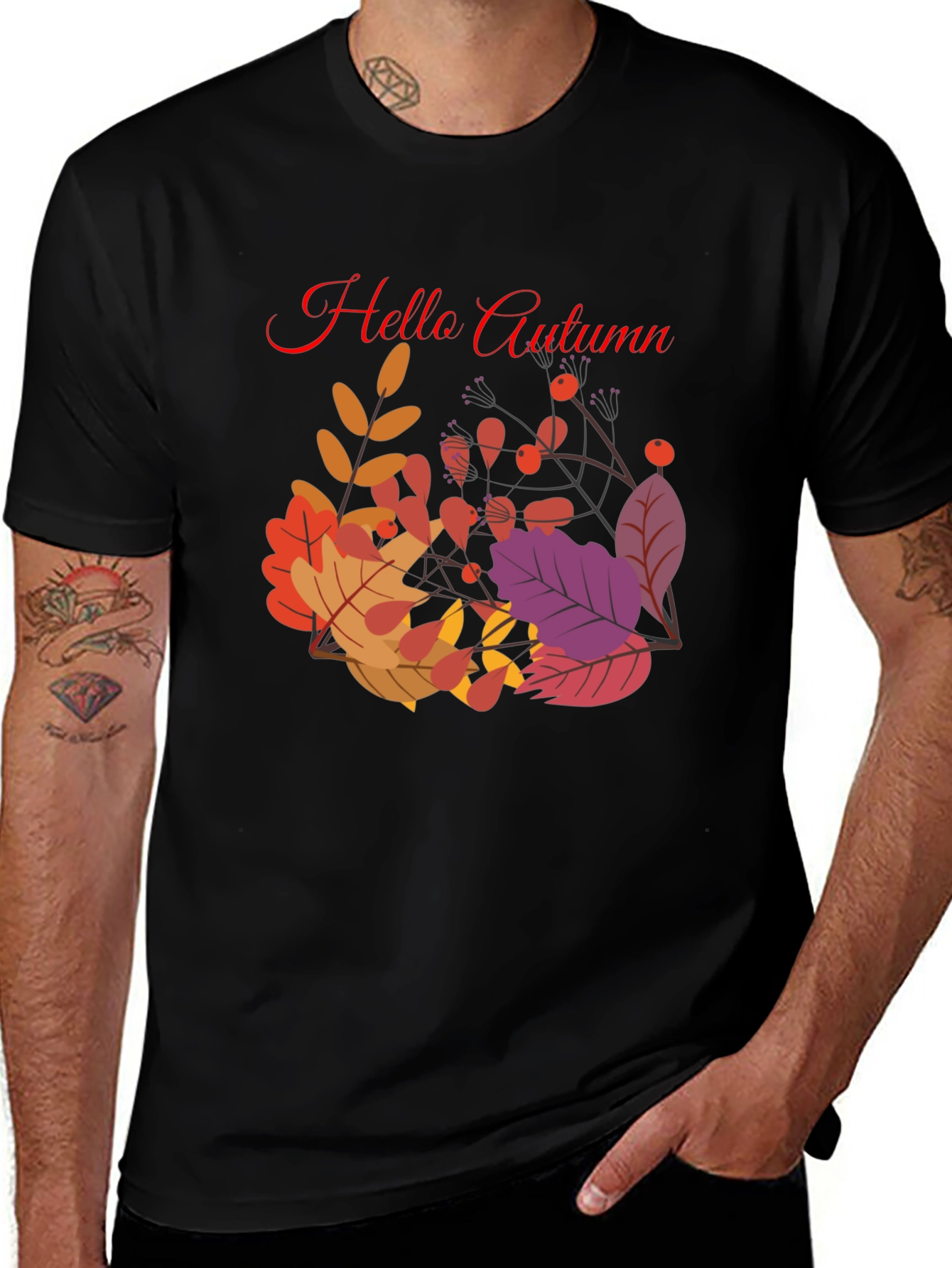 Variant 16 of Hello Autumn Graphic Tee - Stylish Fall Season T-Shirt
