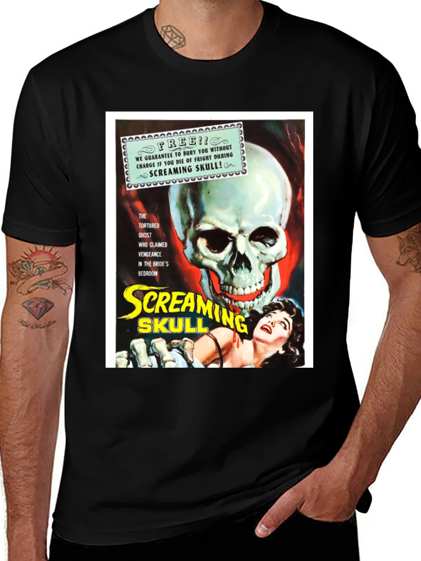 Variant 6 of Screaming Skull Graphic Tee - Horror Movie T-Shirt