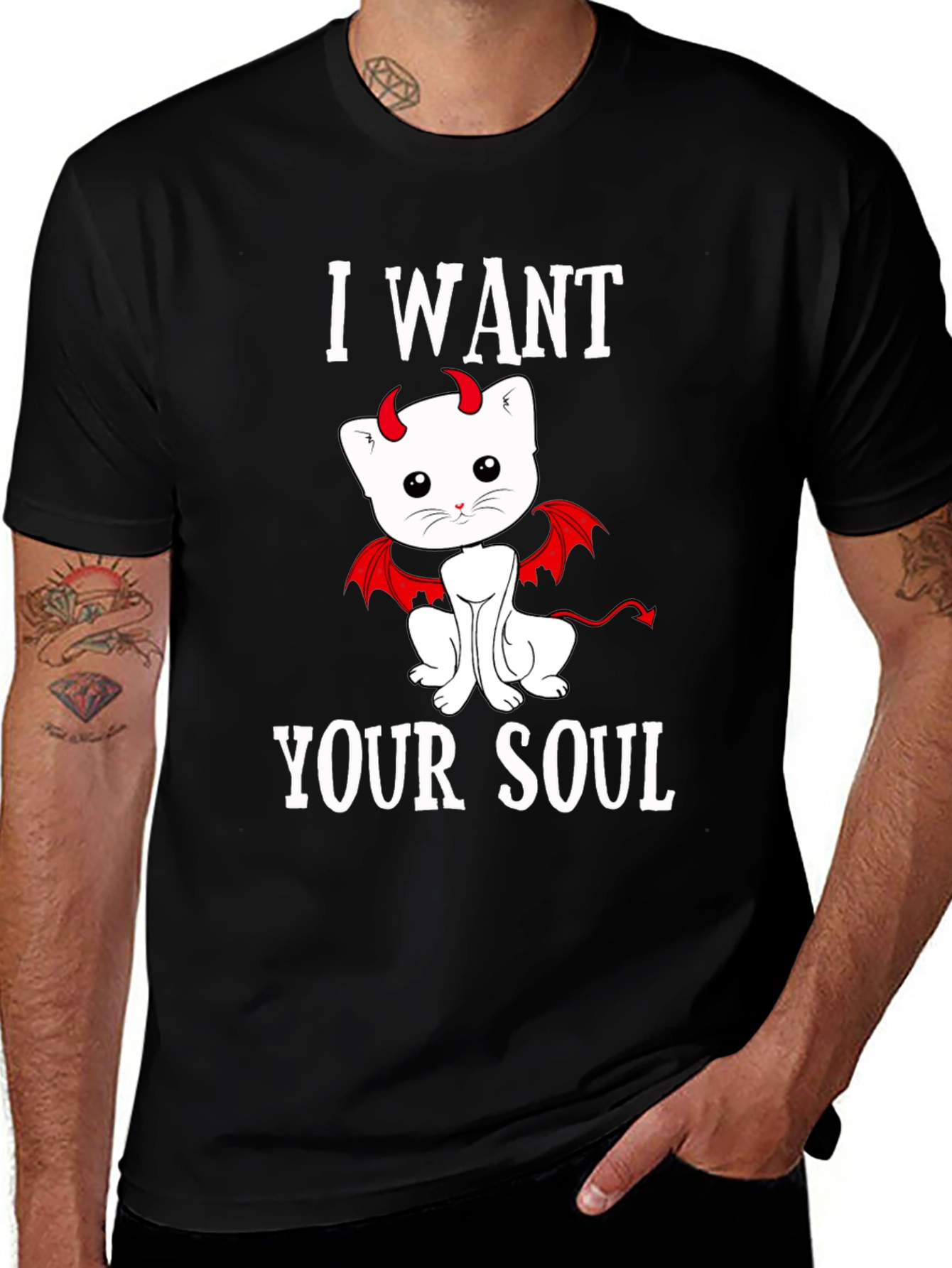 Variant 29 of I Want Your Soul Devil Cat T-Shirt