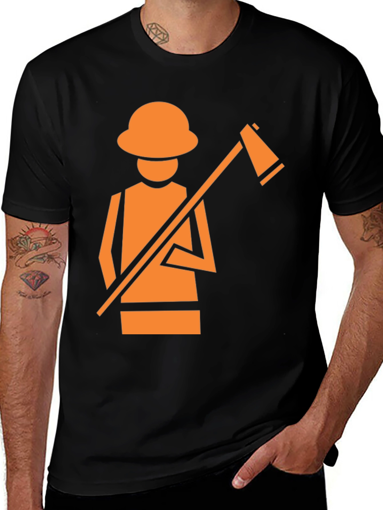Variant 14 of Lumberjack Graphic Tee - Black Cotton T-Shirt