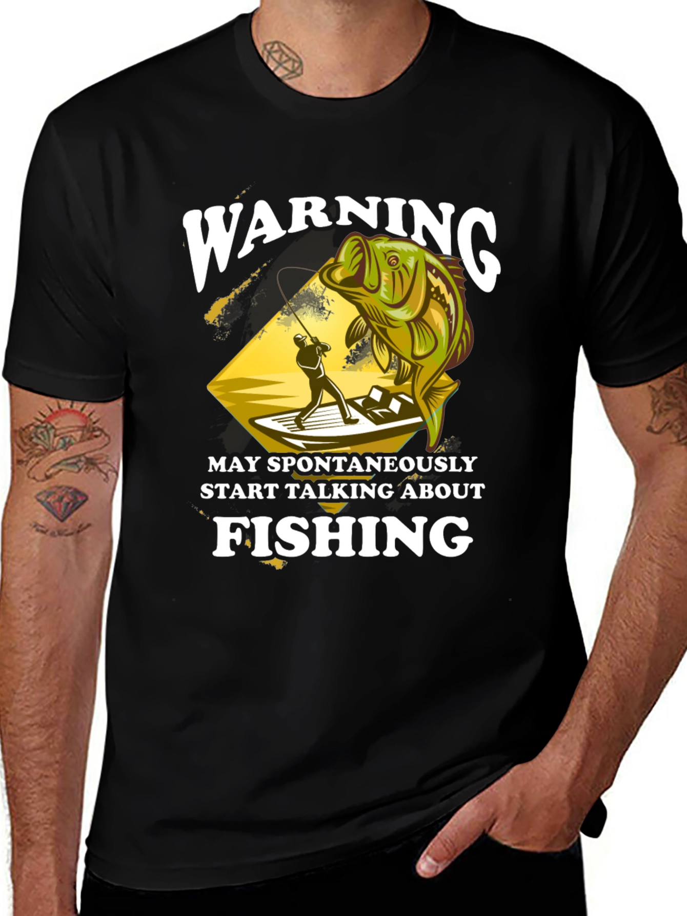 Variant 24 of Warning May Spontaneously Talk About Fishing T-Shirt