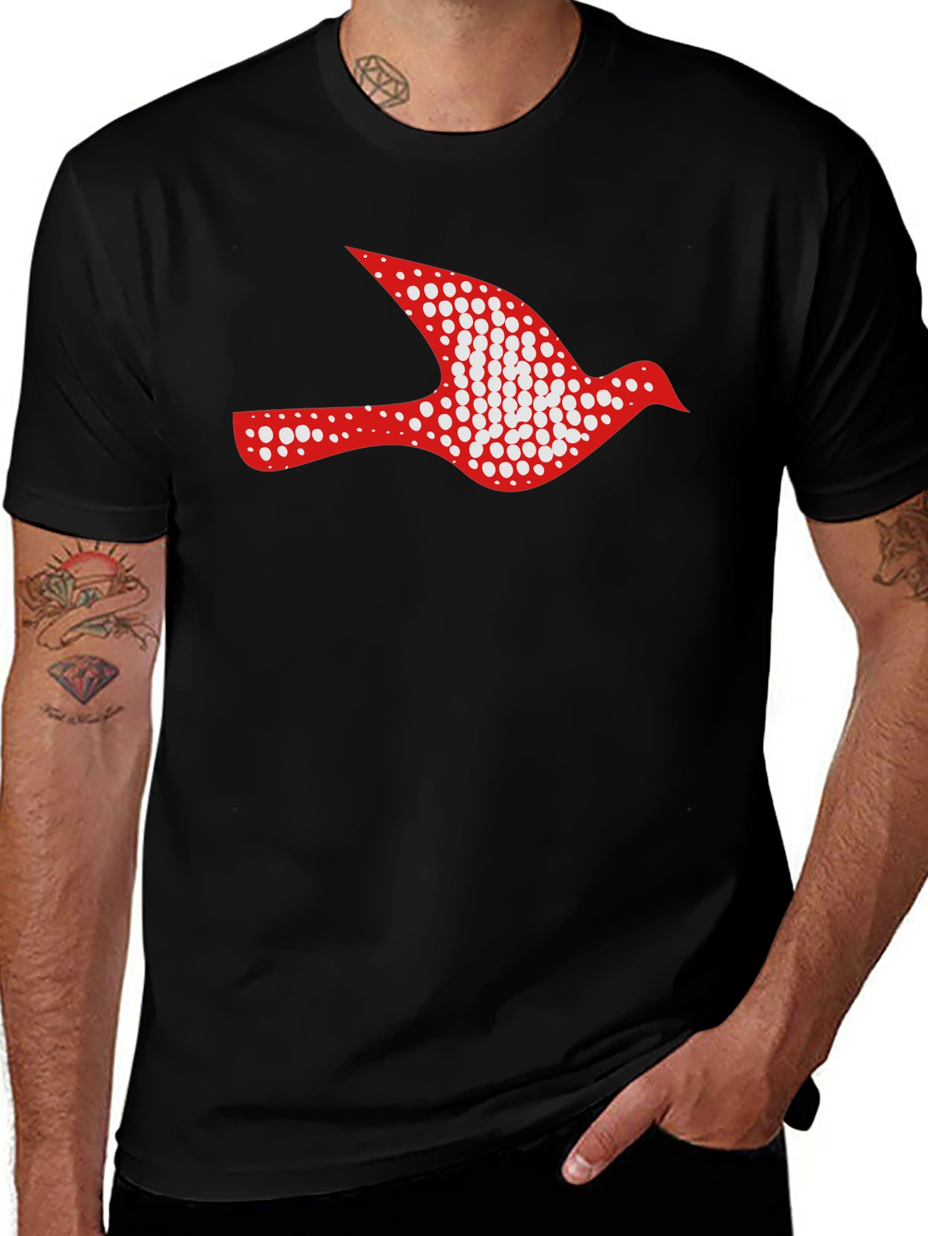 Variant 7 of Dove Graphic Tee - Modern Bird Design