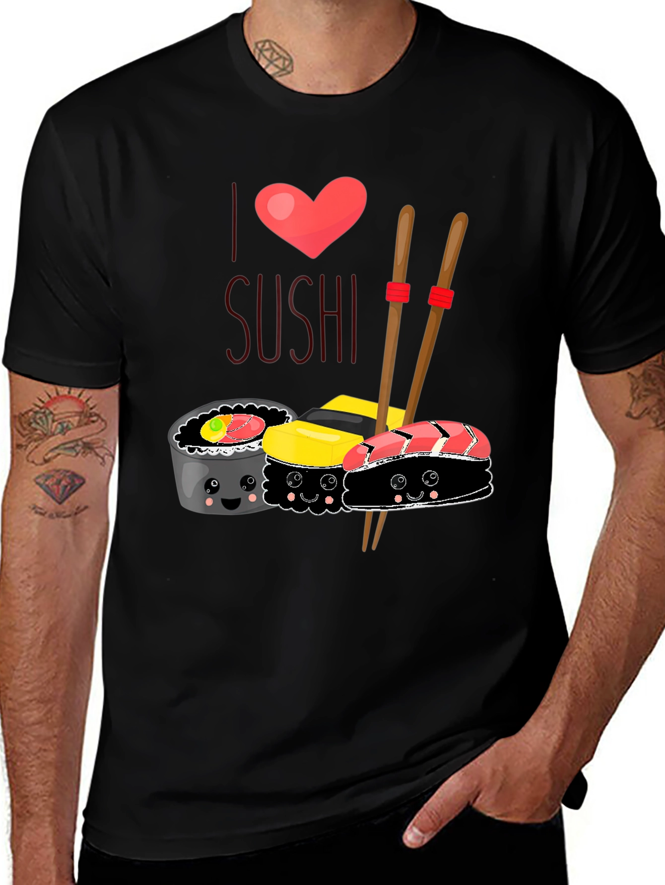 Variant 4 of I Love Sushi T-Shirt - Funny Foodie Tee
