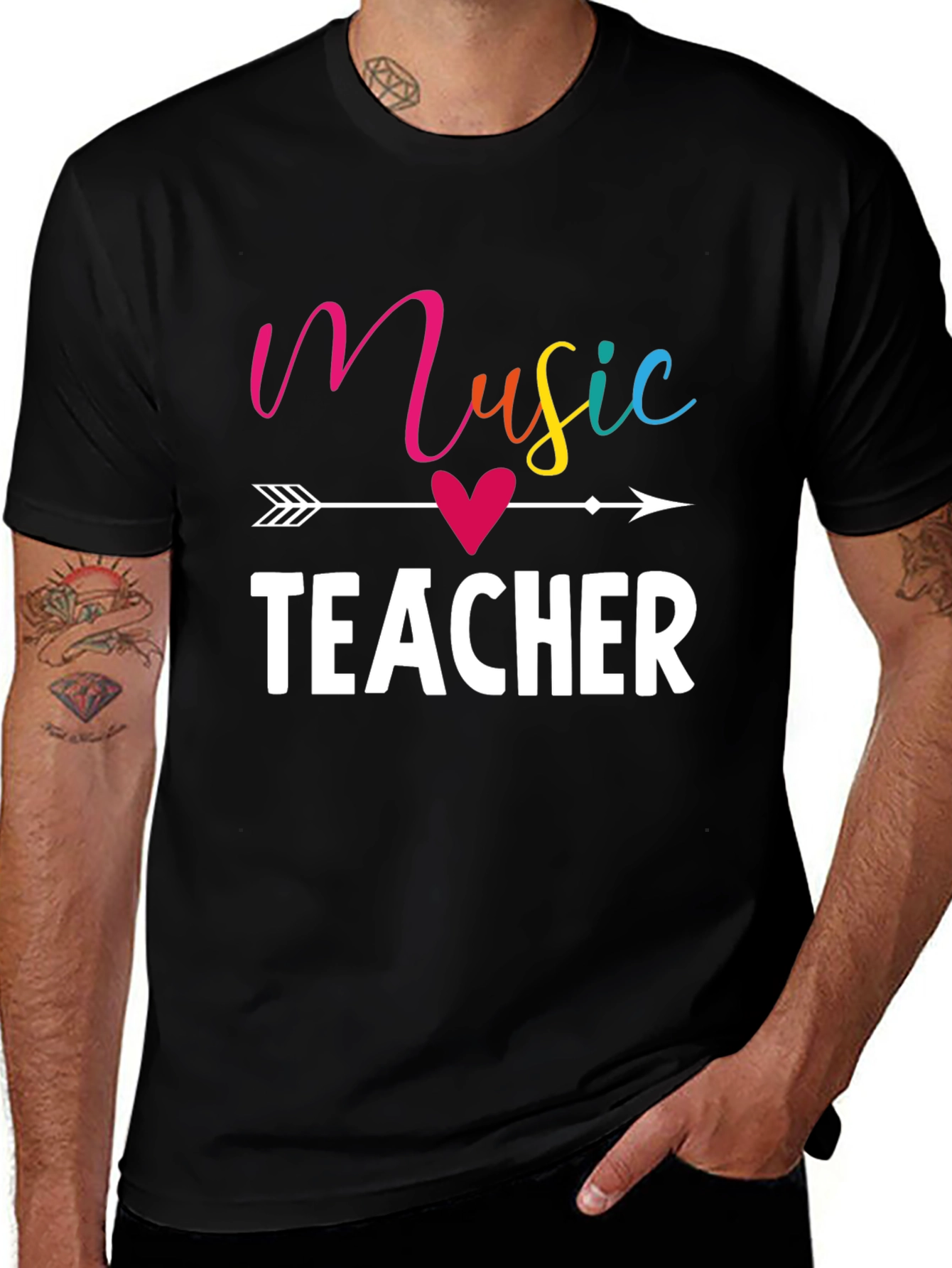 Variant 20 of Music Teacher Graphic Tee - Colorful Design, Soft Fabric