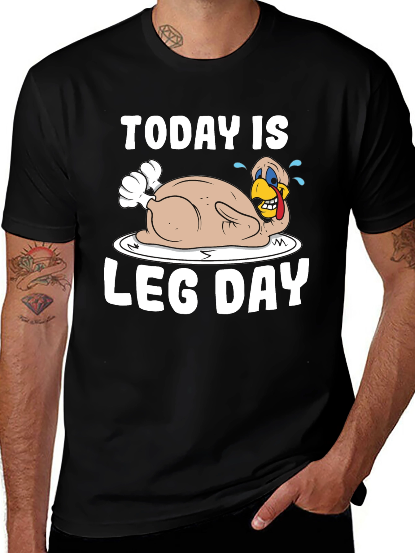Variant 12 of Today is Leg Day Turkey Graphic T-Shirt