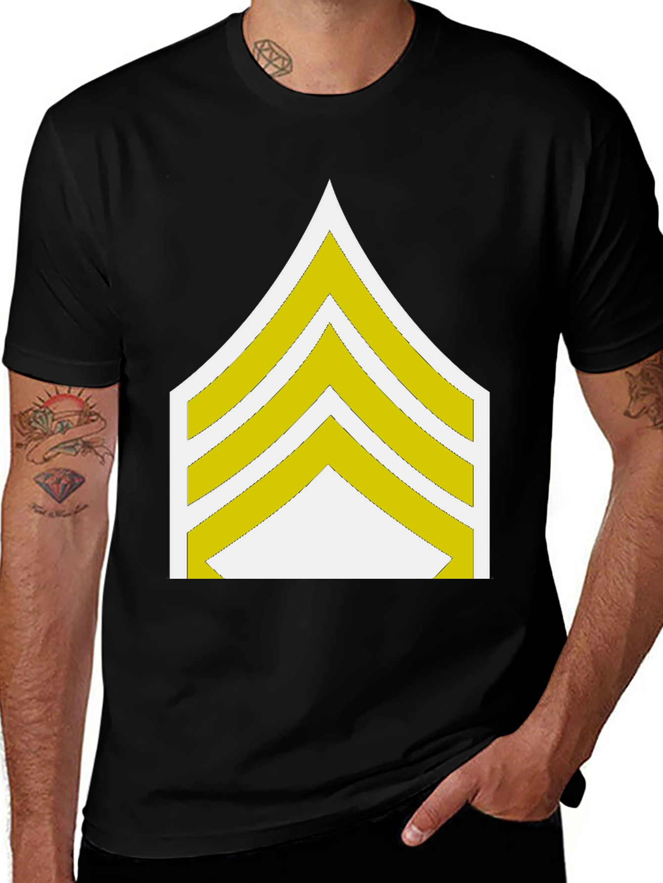 Variant 6 of Black Sergeant Stripes T-Shirt