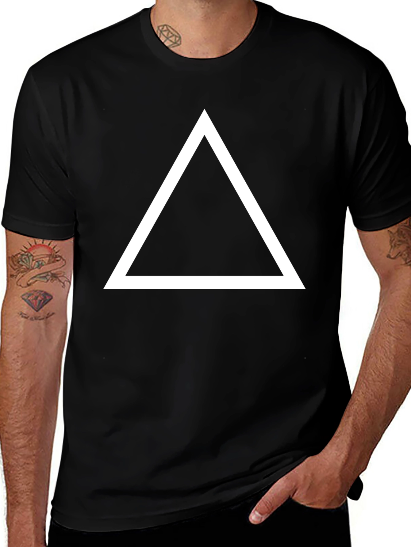 Variant 16 of Triangle Graphic Tee - Minimalist Design