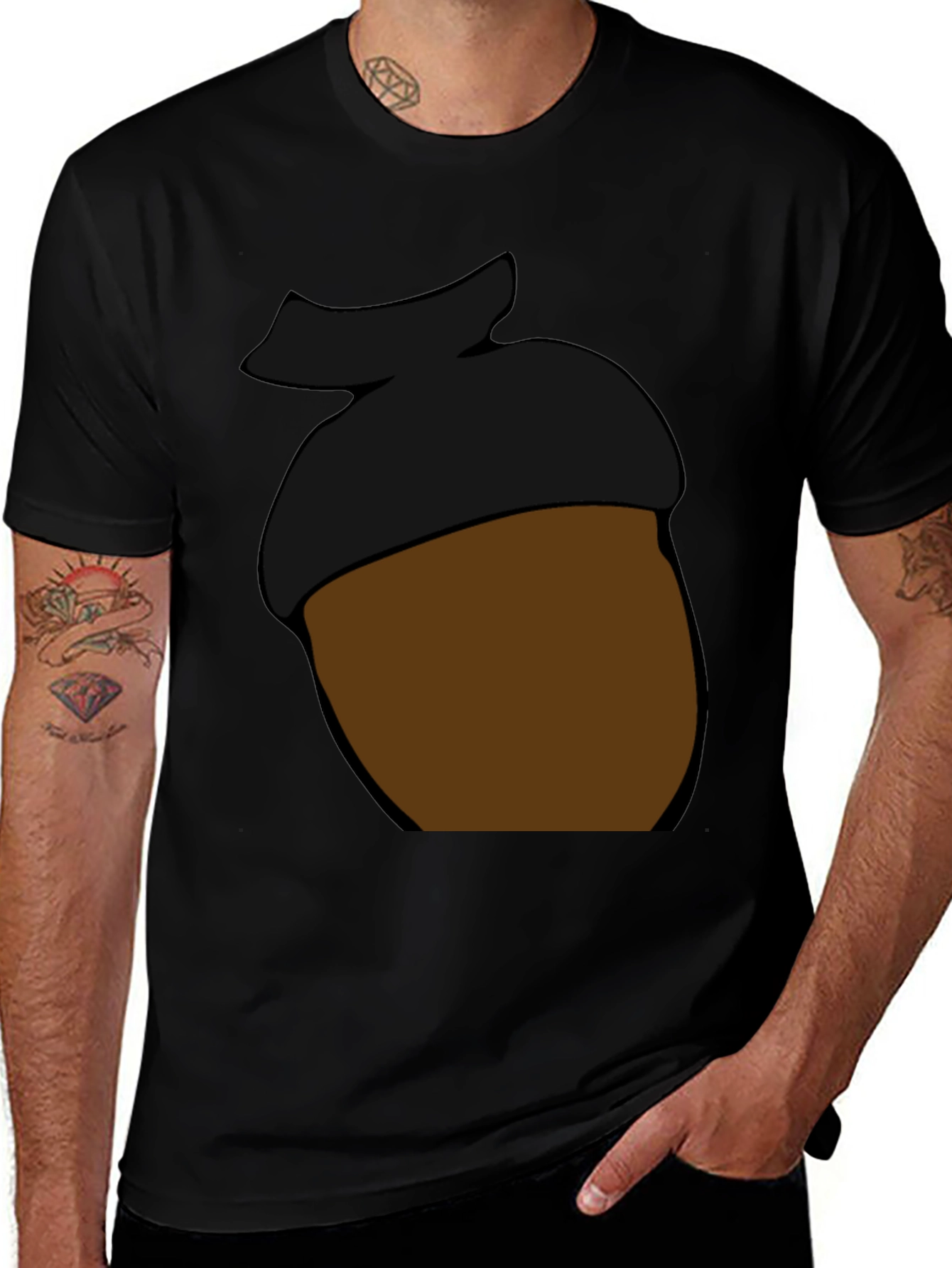 Variant 9 of Acorn Graphic Black T-Shirt