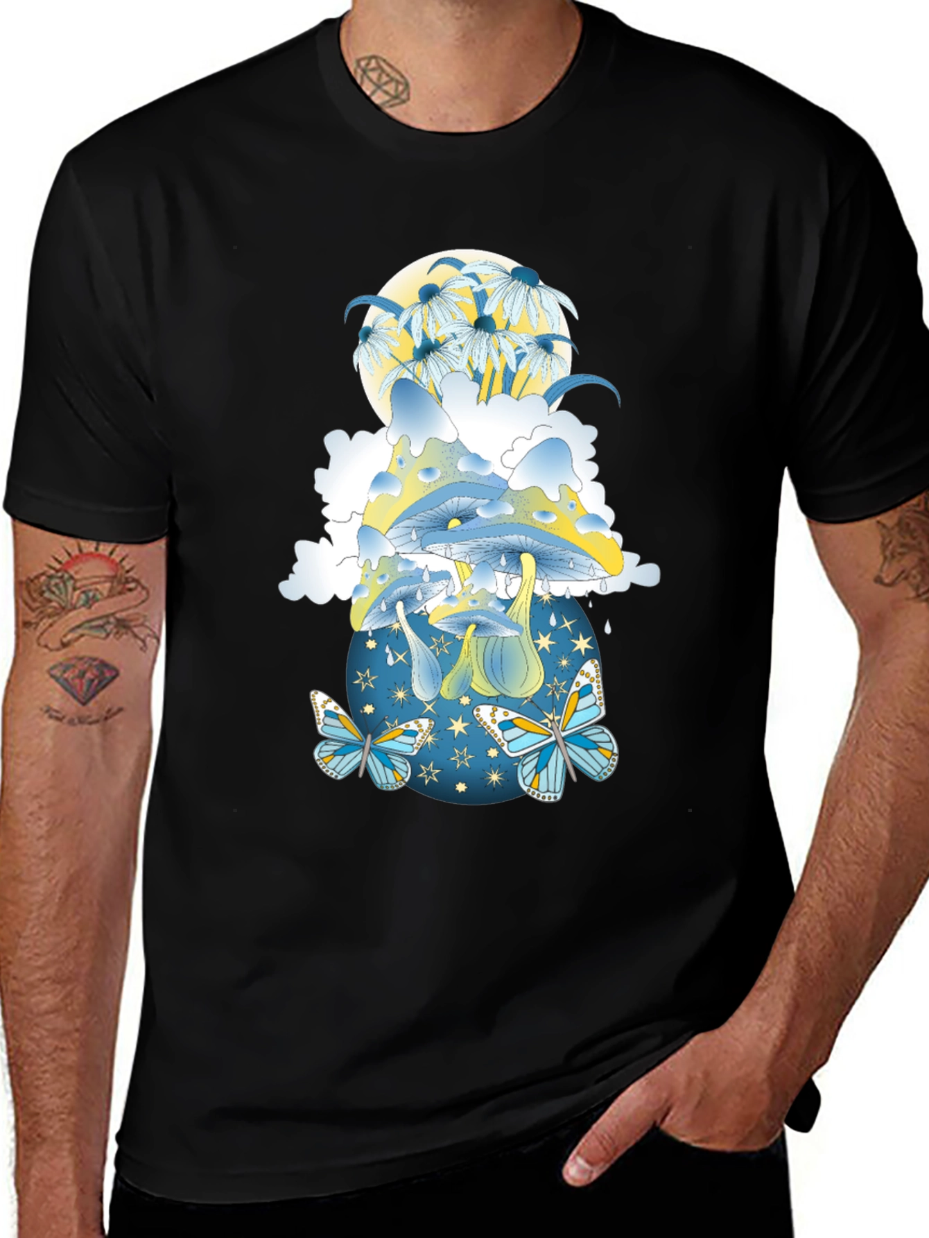 Variant 24 of Mystical Mushroom & Butterfly Graphic Tee